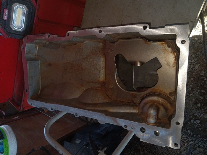 Cleaned oil pan like new and preped it for re install -2004 hummer h2
