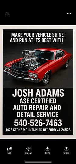 JOSH ADAMS ASE CERTIFIED AUTO REPAIR AND SETAIL SERVICE